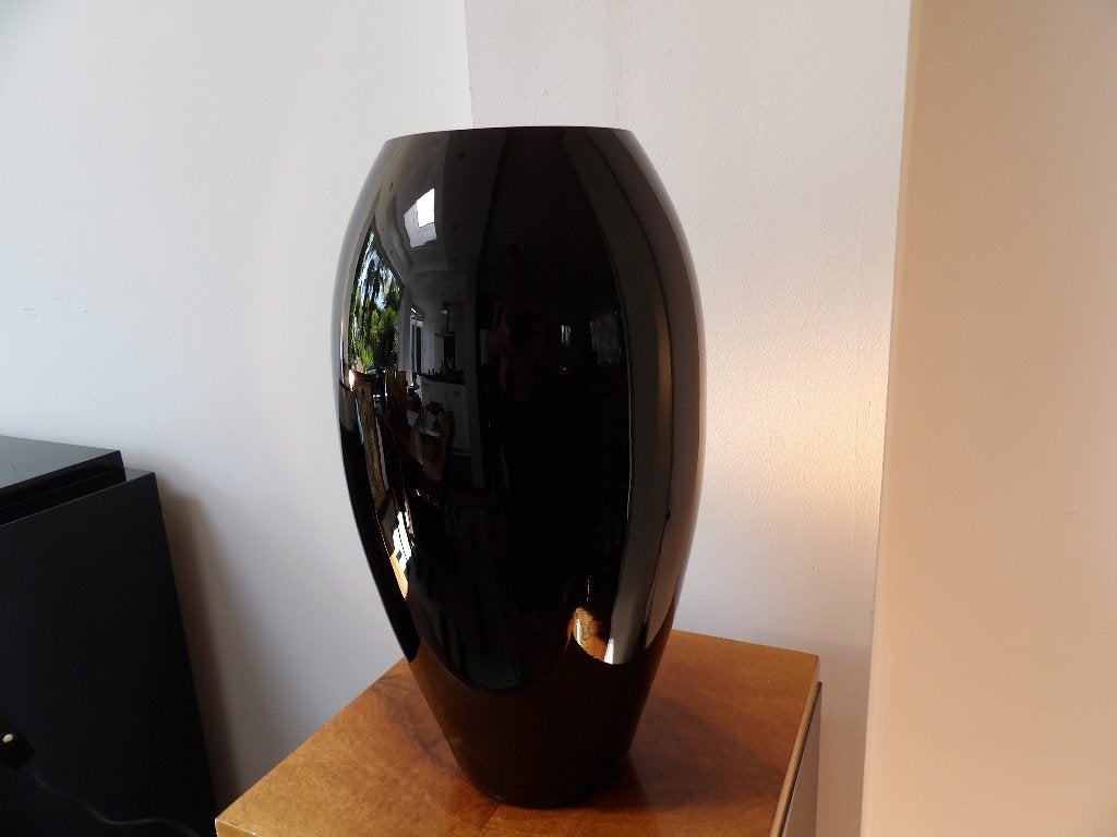 Art Deco grote Vaas Doyen, zwart opaline, Antiek en Kunst, Antiek | Vazen, Ophalen of Verzenden