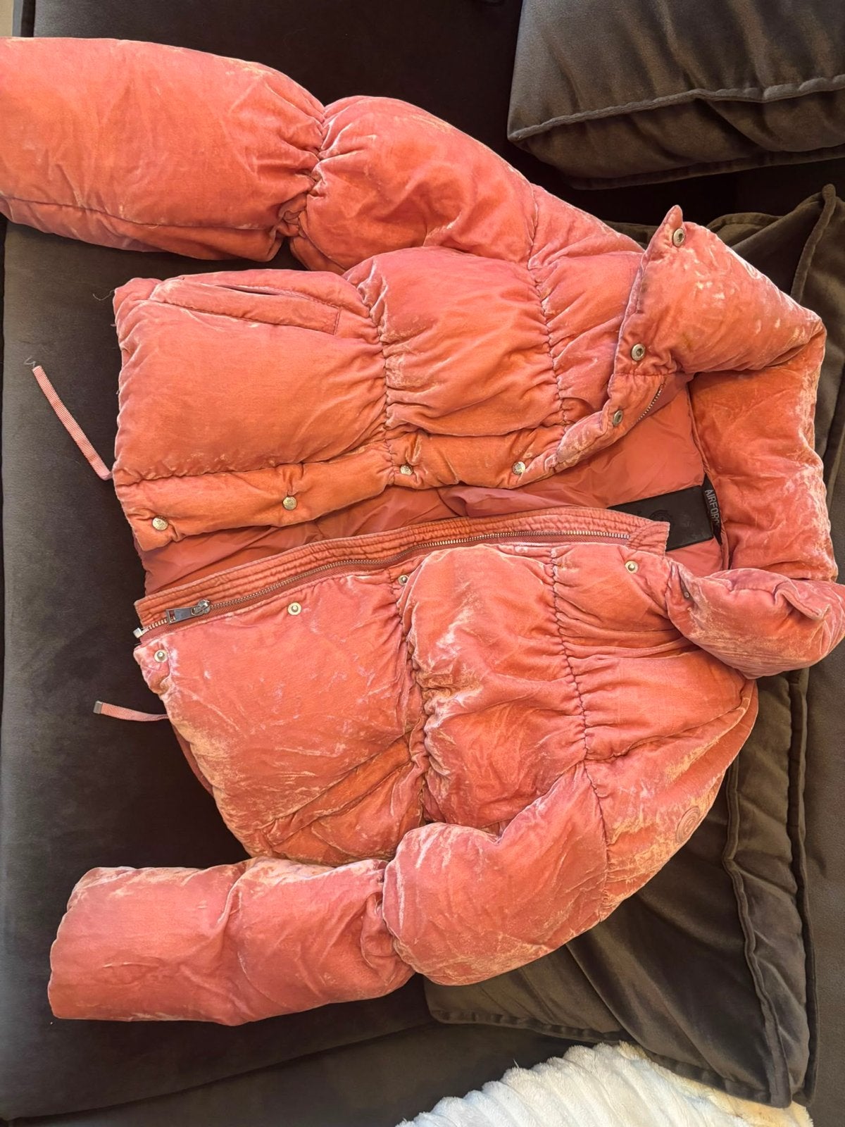 Airforce fluwelen pufferjack in roze maat M, Ophalen of Verzenden, Zo goed als nieuw, Maat 38/40 (M), Roze