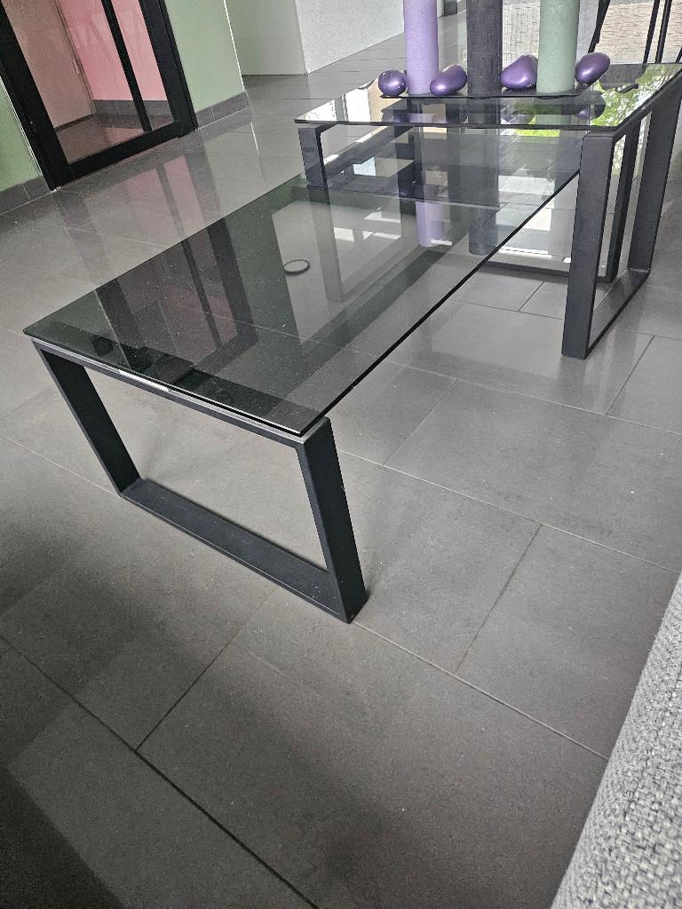 Tweedelige salontafel, Huis en Inrichting, Tafels | Salontafels, Ophalen, 100 tot 150 cm, 50 tot 100 cm, Zo goed als nieuw