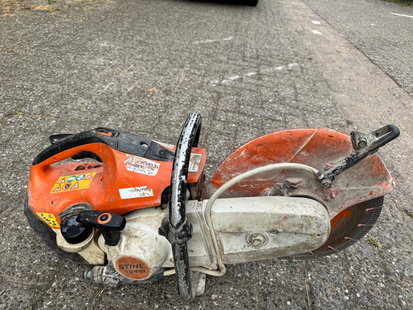 bandenzaag stihl 410, Ophalen