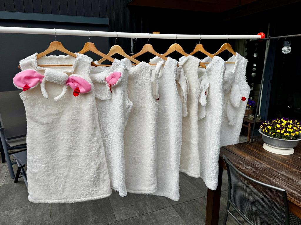 Feestkleding loopgroep: 7 schaapjes (4 diadeem, 3 capuchon), Kleding | Dames, Carnavalskleding en Feestkleding, Gedragen, Kleding