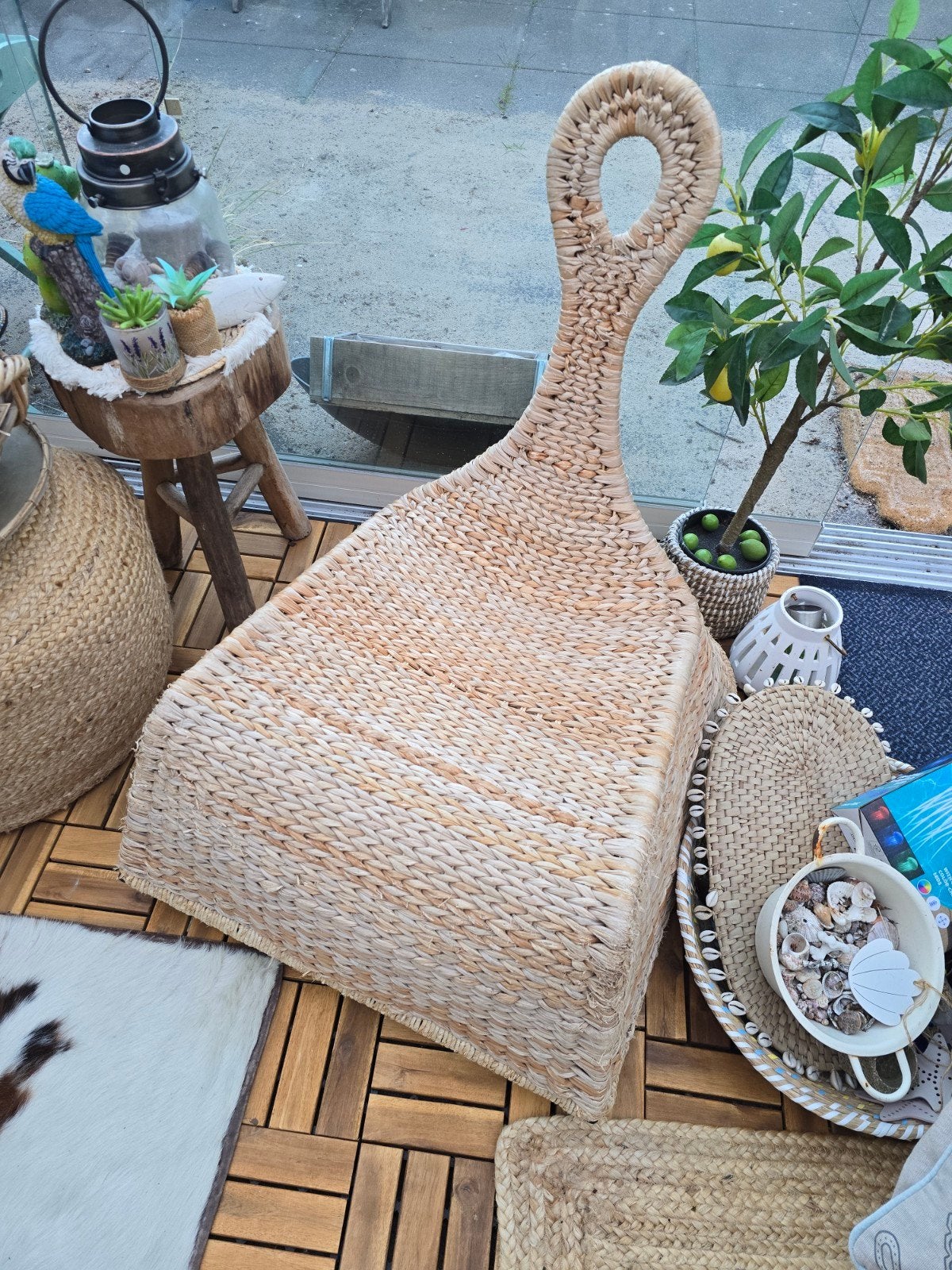 Vintage IKEA schommelstoel, riet/rotan, Gebruikt, Overige kleuren, Vintage, Riet of Rotan