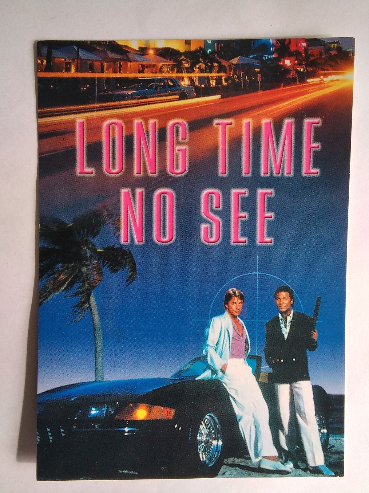 Ansichtkaart Miami Vice Long time no see, Verzamelen, Verzenden, Zo goed als nieuw, Foto of Kaart