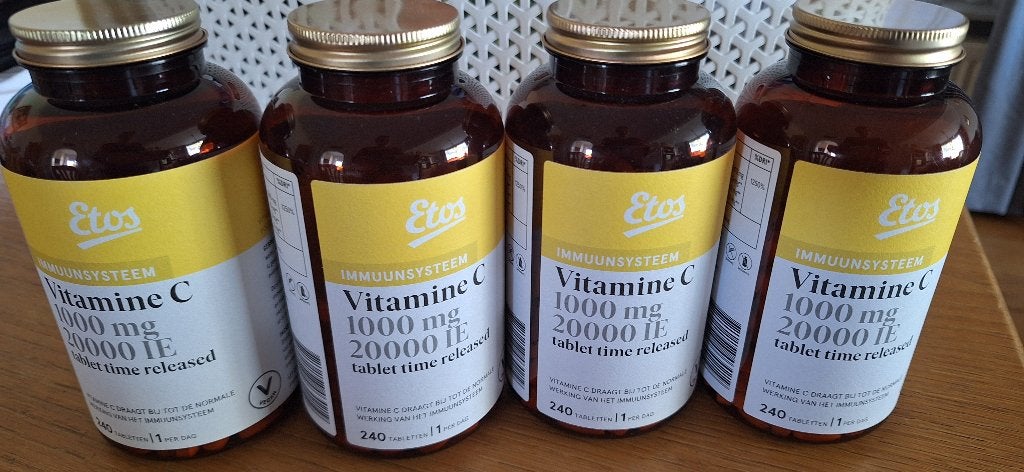 Vitamine C, 1000 mg/20000IE, 240 tabletten per pot, Ophalen of Verzenden, Nieuw, Overige typen