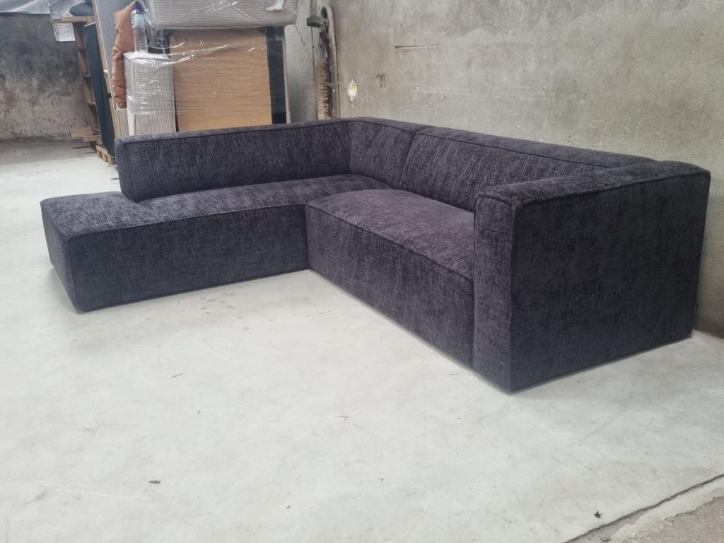 !!WIJ STOPPEN !! Hoekbank Memphis Black Chenille, Niet ingevuld, Niet ingevuld, Niet ingevuld