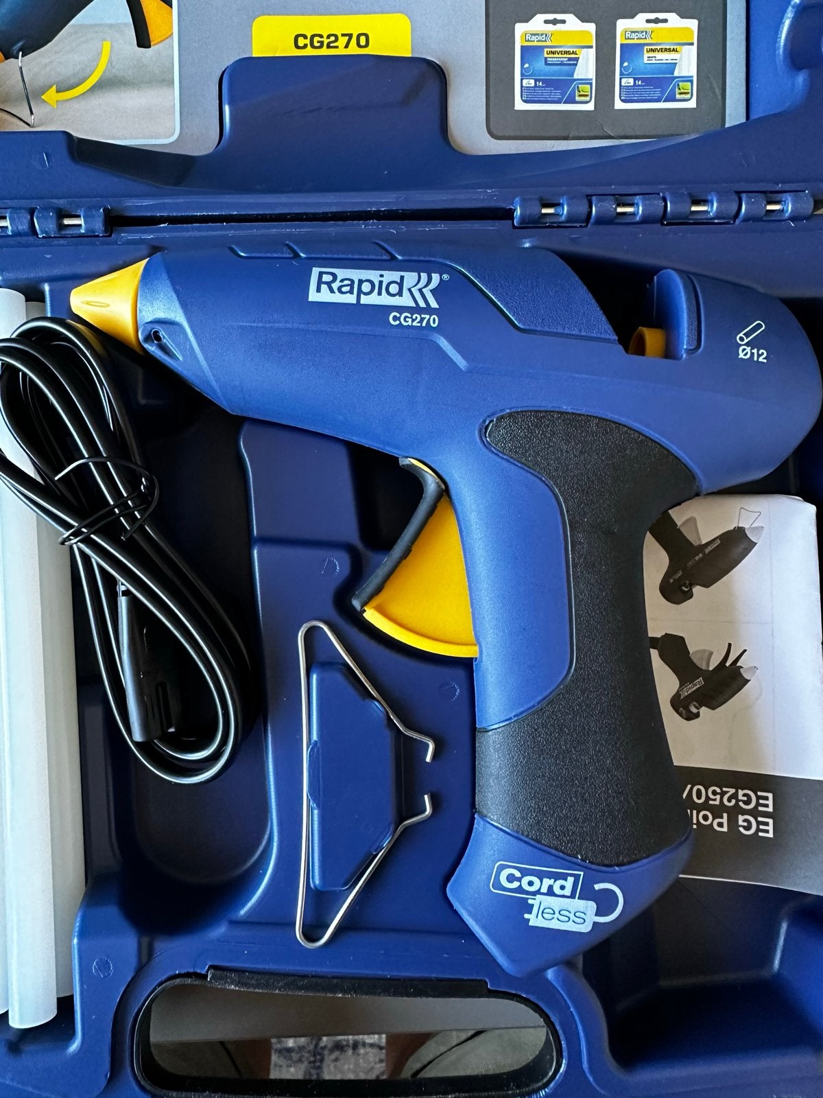 Rapid CG270 Draadloos Lijmpistool met Koffer en Lijmsticks, Ophalen of Verzenden, Nieuw