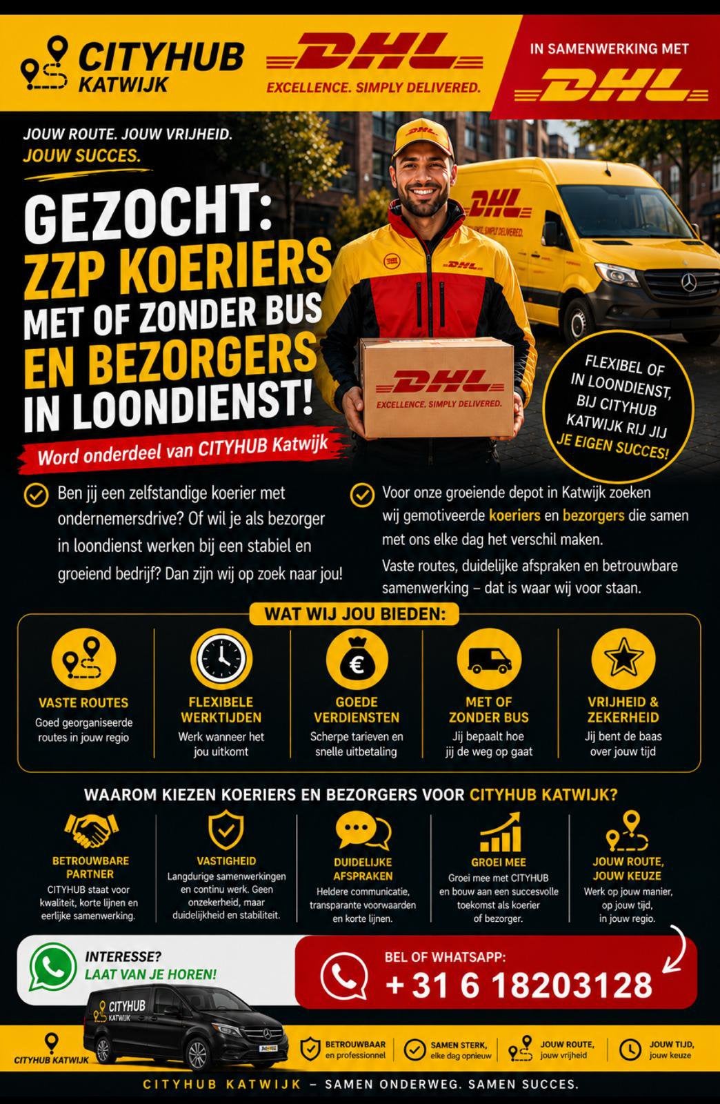 GEZOCHT ZZP KOERIER, 33 - 40 uur, Overige niveaus