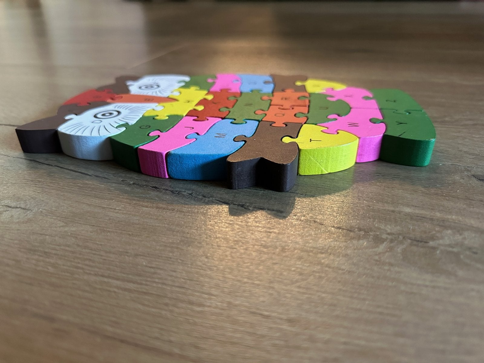 Uil Houten Puzzel met Letters en Nummers - Leerzaam, Ophalen of Verzenden, Zo goed als nieuw, Puzzelen