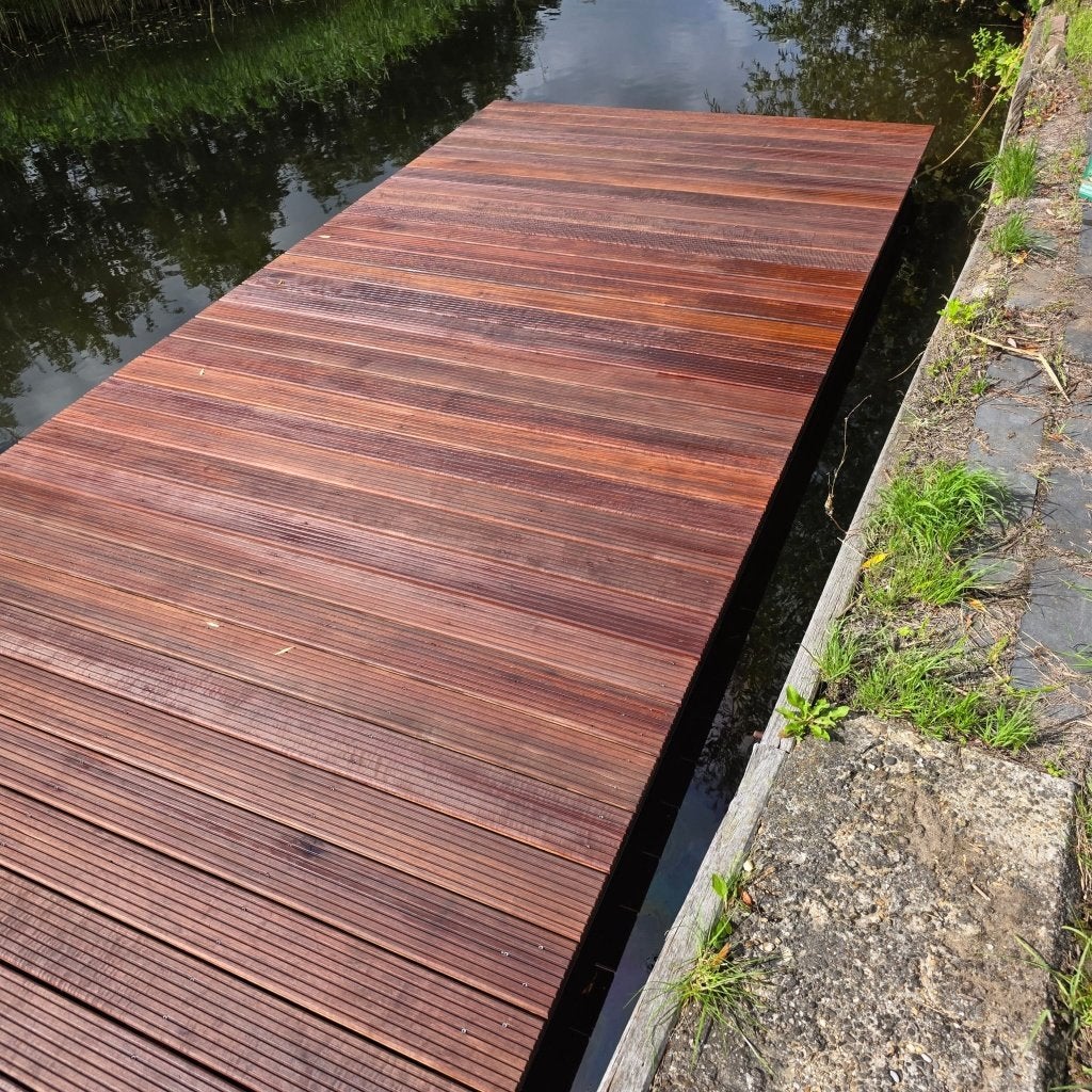 drijvende steiger vlonderboot pont vlonder hardhout woonark, Ophalen of Verzenden, Gebruikt, Overige typen