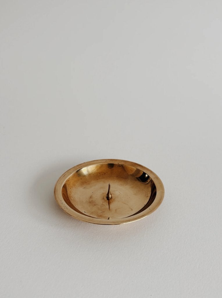 VINTAGE MESSING KAARSENHOUDER | 1,5 CM, Ophalen of Verzenden, Koper of Brons