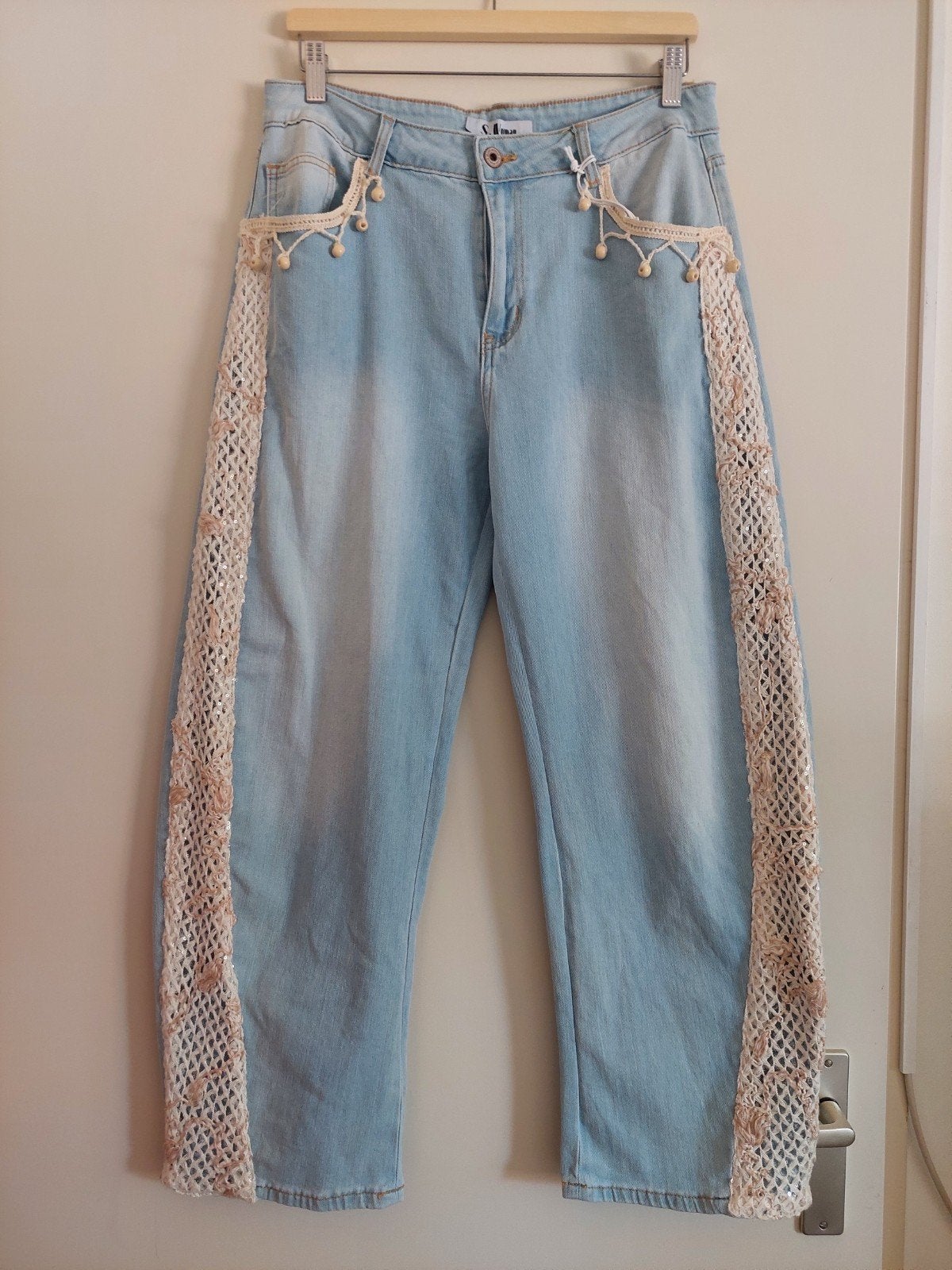 S Woman Jeans XL met Kraaltjes en Pailletten, Blauw, Overige jeansmaten, Nieuw, Ophalen of Verzenden