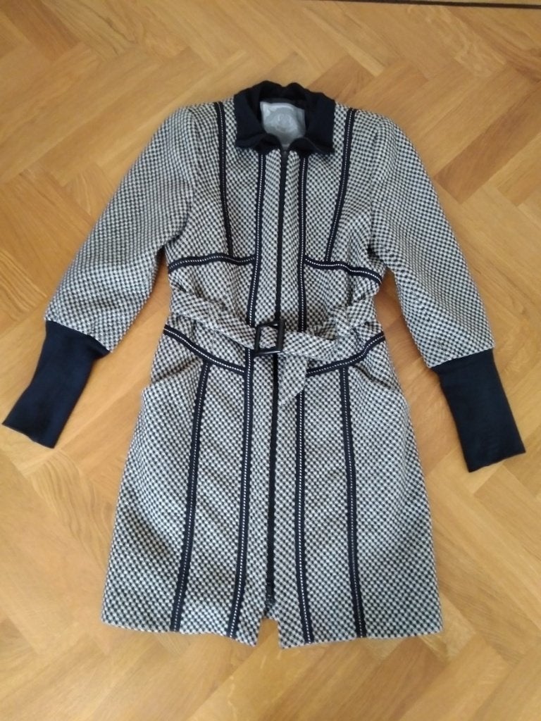 Leuke Vintage Jas van Wolmix met Pepitoruit Mt S/36, Kleding | Dames, Jassen | Winter, Ophalen of Verzenden, Zo goed als nieuw