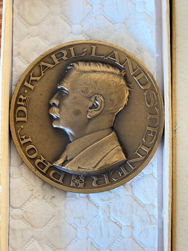 Karl Landsteiner penning Nederlandsche Roode Kruis, Ophalen of Verzenden, Brons, Nederland