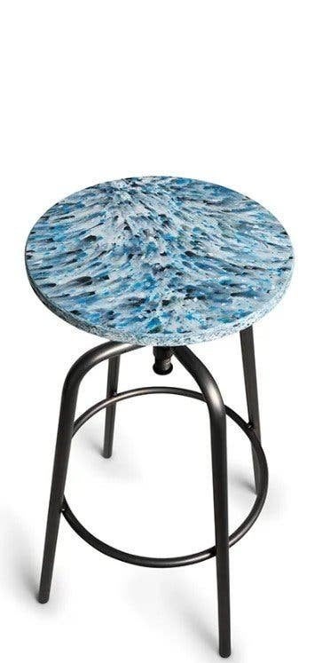 Jutter barkruk, gerecycled waddenplastic, hoogte verstelbaar, In hoogte verstelbaar, 60 tot 90 cm, Nieuw, Ophalen of Verzenden