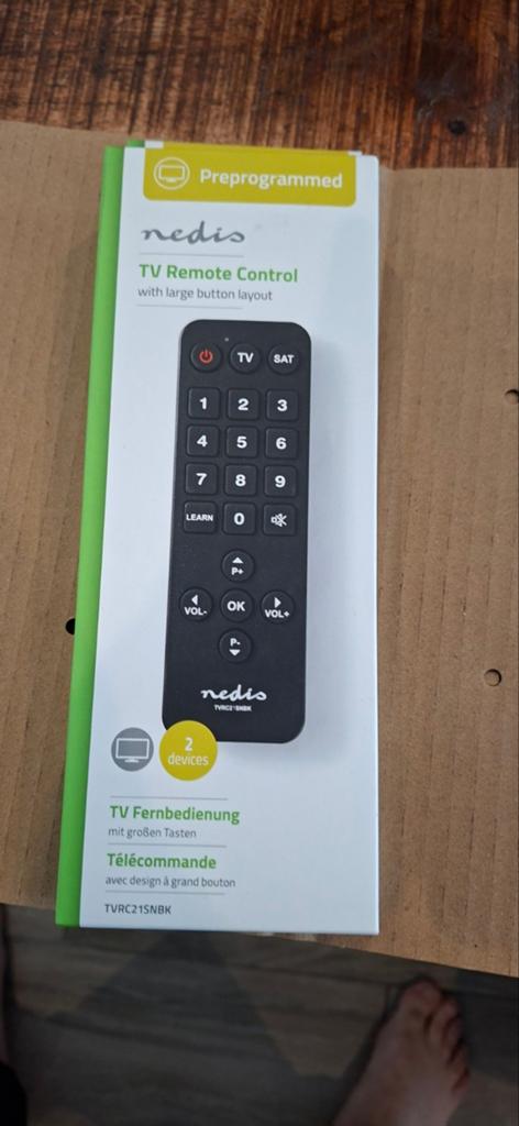 Nedis TV Afstandsbediening - Universeel - Voor 2 apparaten, Ophalen of Verzenden
