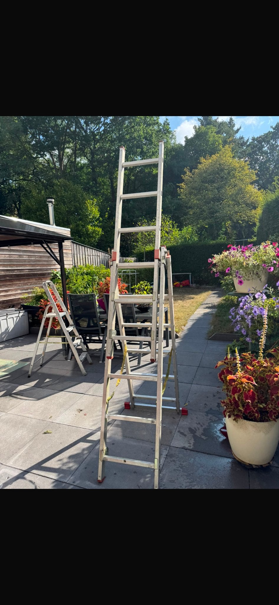 Multifunctionele aluminium ladder ophalen IN GENNEP, Doe-het-zelf en Verbouw, Ophalen, Gebruikt, Ladder, Opvouwbaar of Inschuifbaar