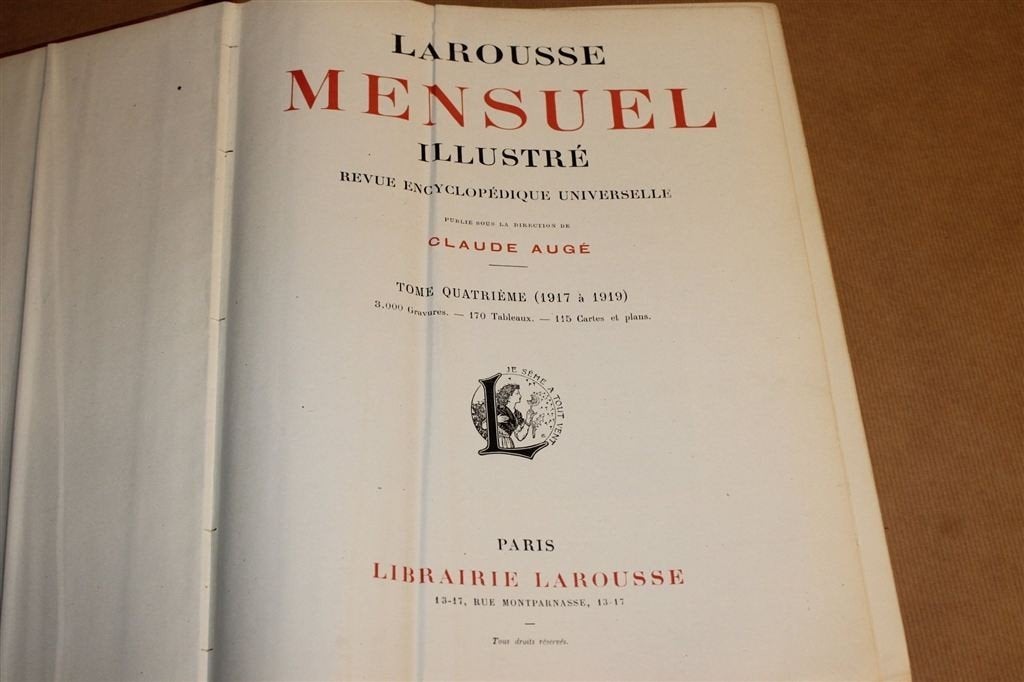 Larousse Encyclopedie [1917-1919] — Einde Wereldoorlog I, Antiek en Kunst, Ophalen of Verzenden