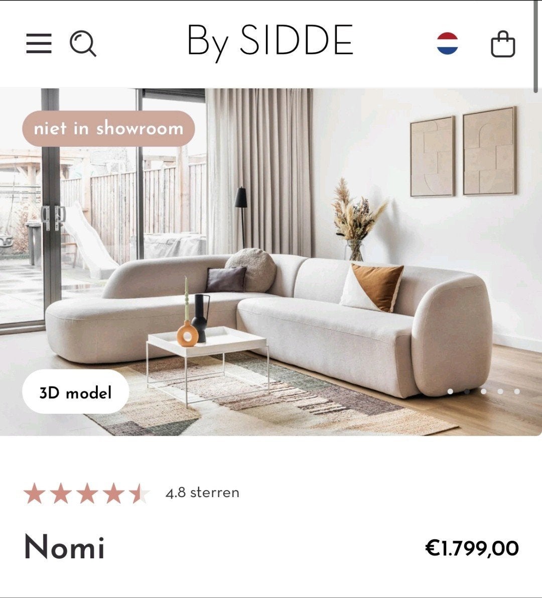❗BySidde 'Nomi' hoekbank | Heel mooi | weg = weg❗, Huis en Inrichting, Ophalen, Gebruikt, Hoekbank, Scandinavisch