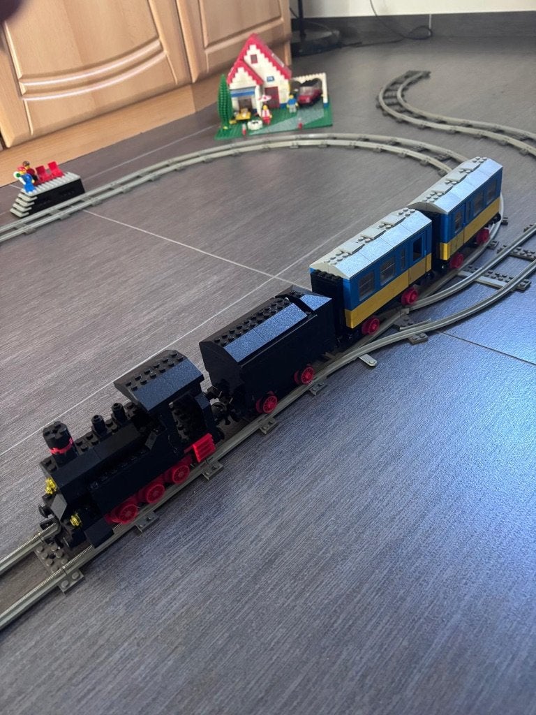 Lego 7710 Trein plus MOC motor bijwagen, Gebruikt, Overige thema's, Lego, Ophalen of Verzenden