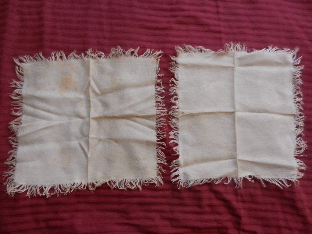 Paar damasten servetten florale motieven ca. 1910, Ophalen of Verzenden