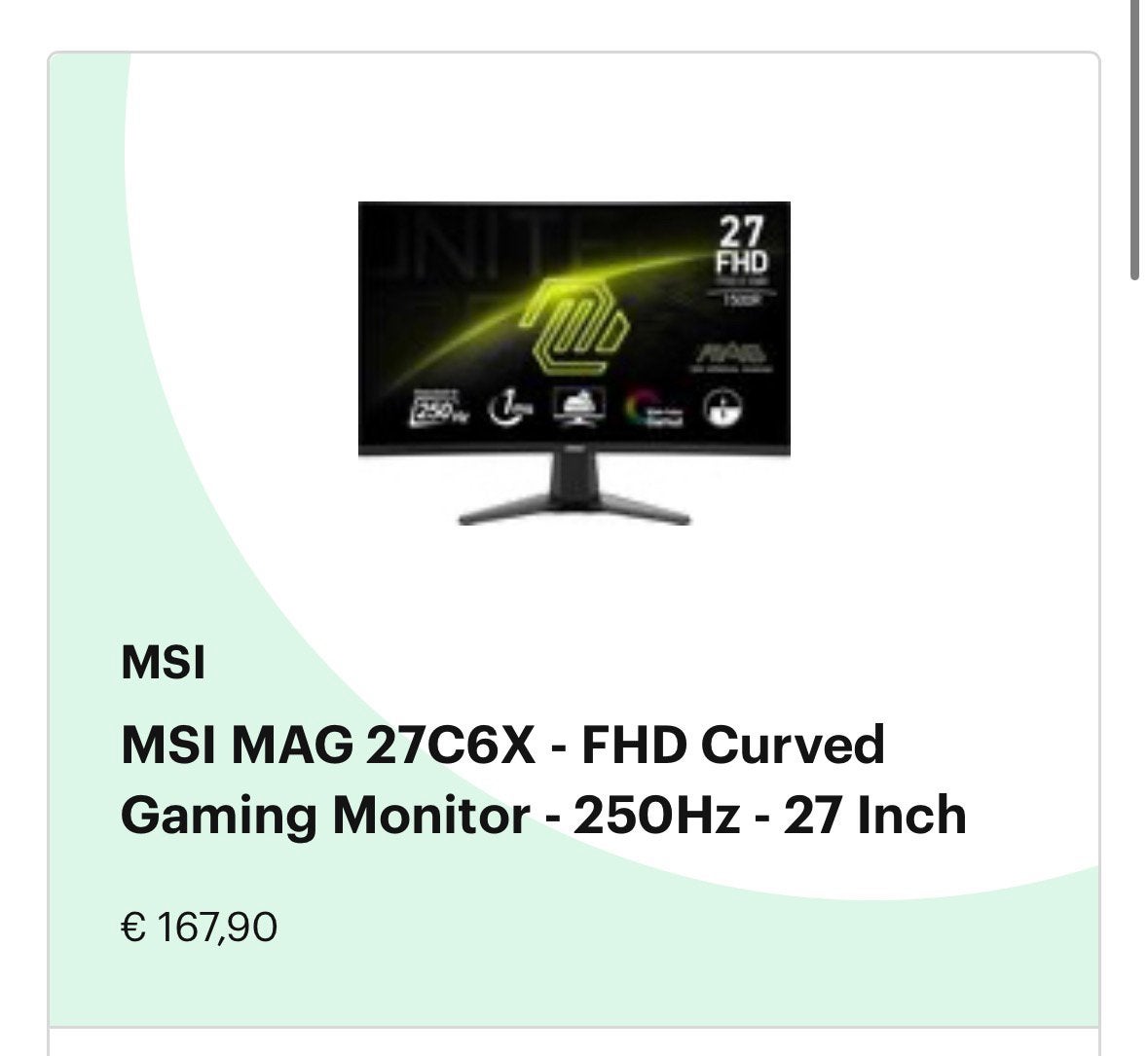 Gaming monitor (zoals nieuw + doos + garantie), Computers en Software, IPS, Nieuw, MSI MAG, 201 Hz of meer