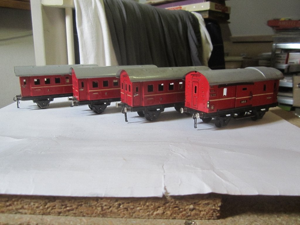fleischmann 4 wagons spoor 0, Gelijkstroom, Fleischmann, Wagon, Ophalen of Verzenden