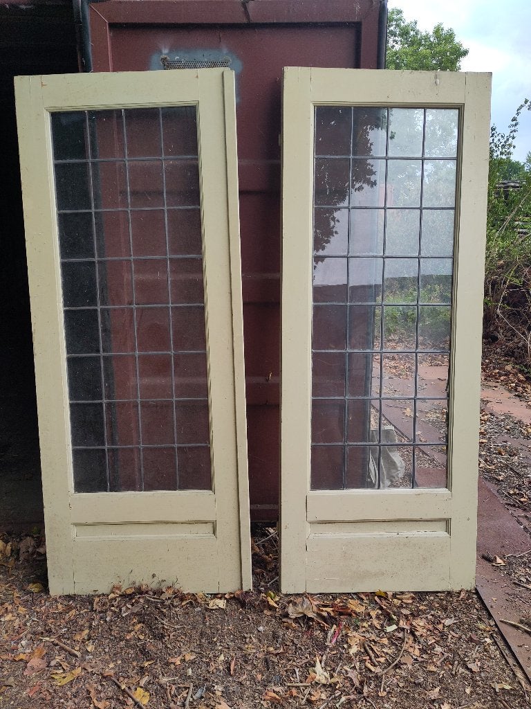 Binnendeur met glas-in-lood, Doe-het-zelf en Verbouw, Deuren en Horren, Ophalen, Gebruikt, 80 tot 100 cm, Binnendeur