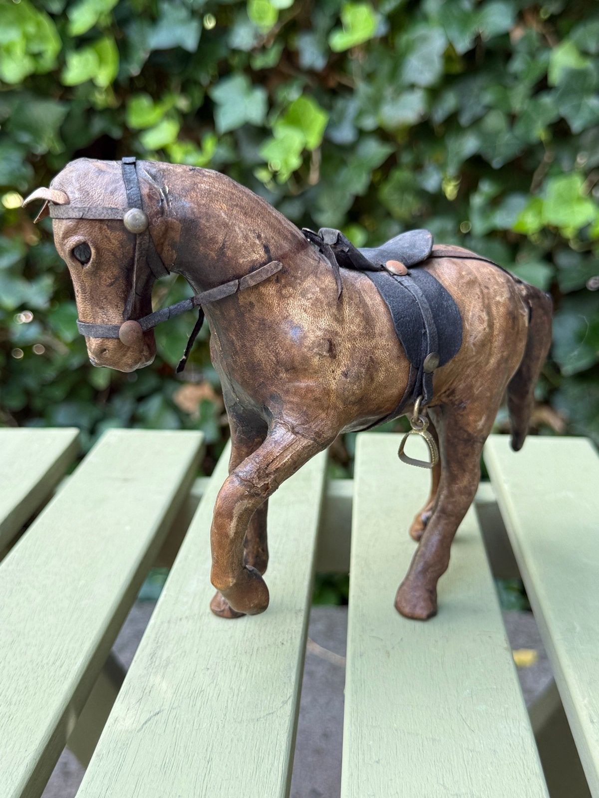 Lederen Paardenbeeld - 15 cm hoog, Ophalen of Verzenden, Gebruikt, Dier