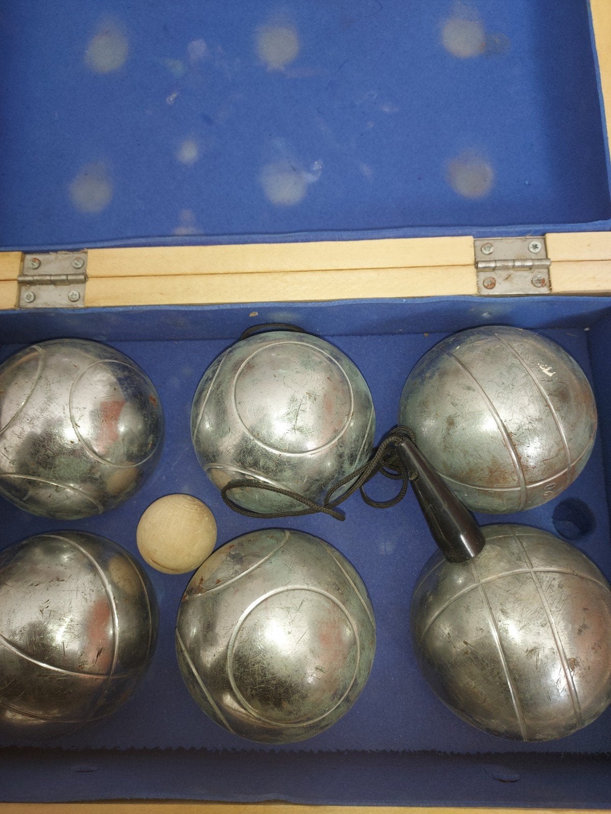 Petanque set in houten koffer, Sport en Fitness, Ophalen of Verzenden, Gebruikt