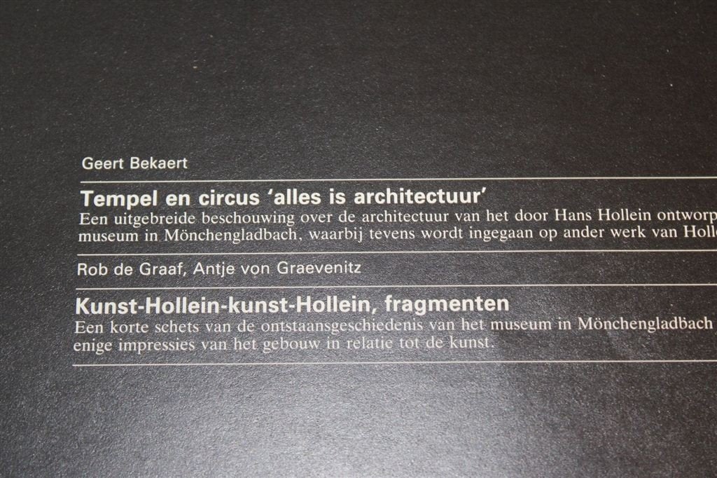 Hans Hollein — Museum Mönchengladbach Architectuur 1983, Ophalen of Verzenden, Gelezen, Architecten