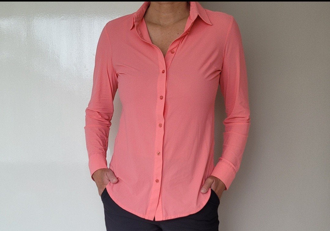 Studio Anneloes Poppy blouse M Zalmroze top Travelstof, Kleding | Dames, Maat 38/40 (M), Studio Anneloes, Verzenden, Oranje