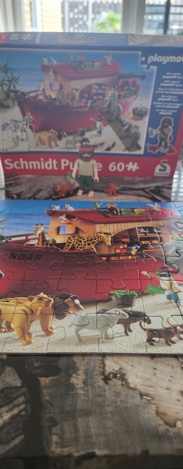 Schmidt Puzzel 60 st NOAH met Playmobil figuur, Ophalen of Verzenden, Meer dan 50 stukjes, Zo goed als nieuw, 4 tot 6 jaar