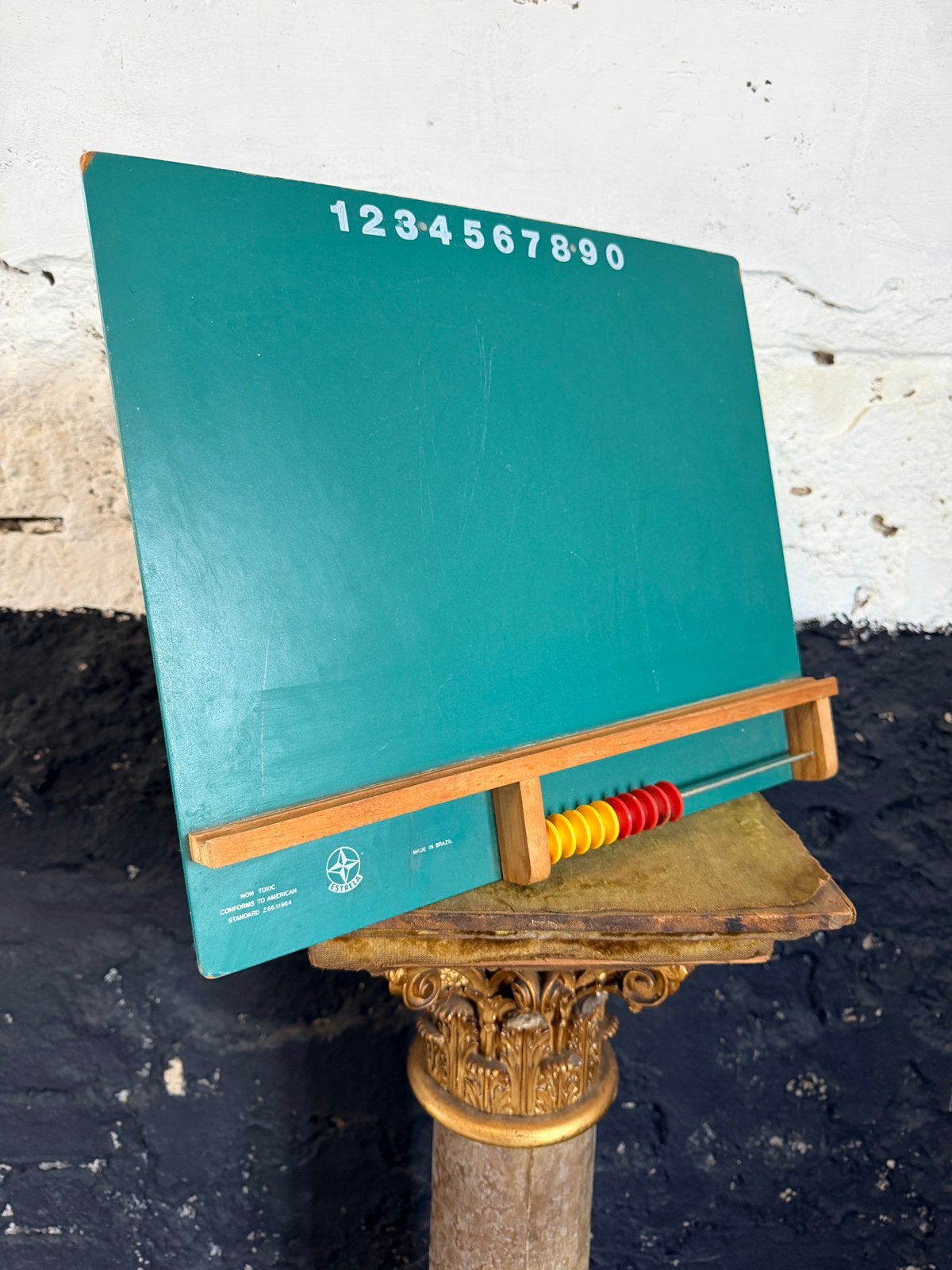Vintage Estrela schoolbord met telraam klein model, Ophalen of Verzenden, Gebruikt, Krijtbord