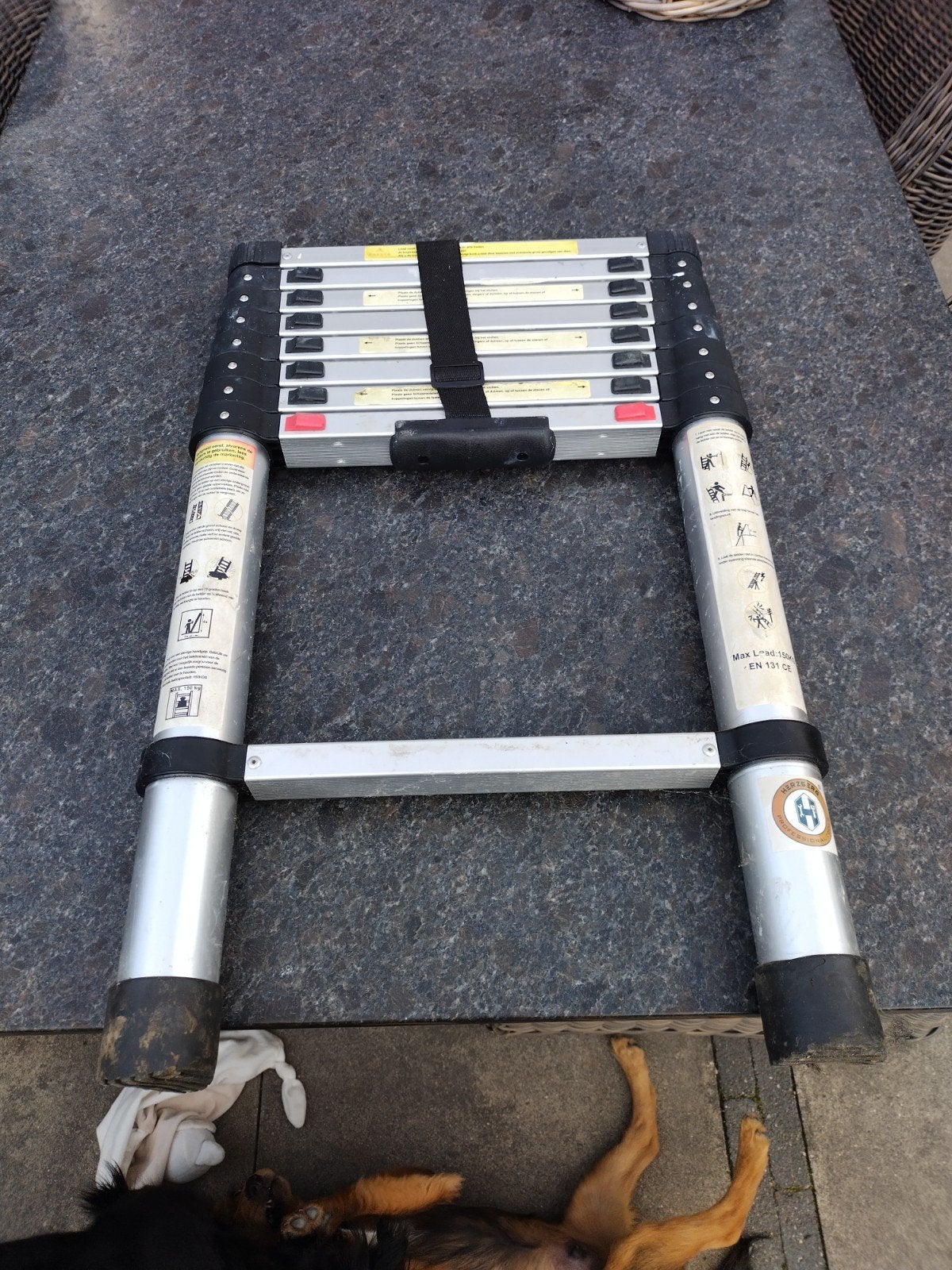 herzberg  aluminium  telescoop ladder, Ophalen, 4 meter of meer