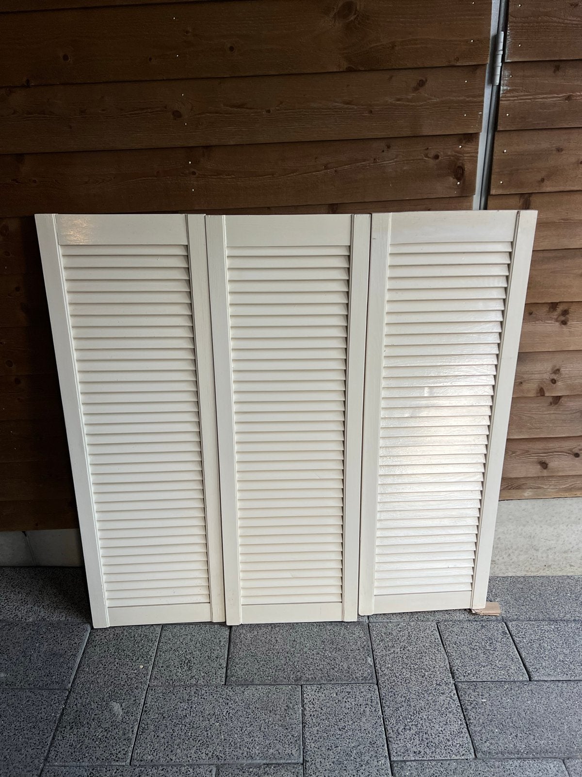 Houten  Louvre deurtjes (3 Stuks), Doe-het-zelf en Verbouw, Ophalen, Gebruikt, Minder dan 25 mm, Overige typen