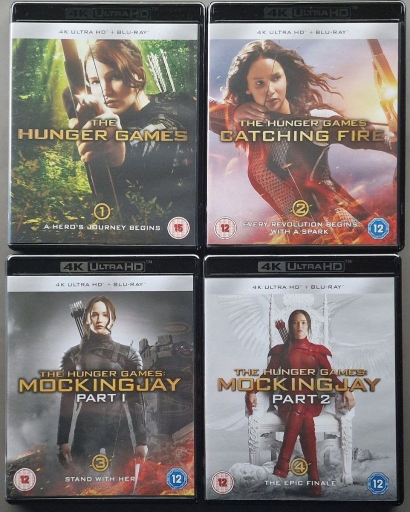 Hunger Games 1 t/m 4 - 4K + Bluray - Engelse ondertiteling, Cd's en Dvd's, Blu-ray, Engels, Actie, Ophalen of Verzenden, Zo goed als nieuw