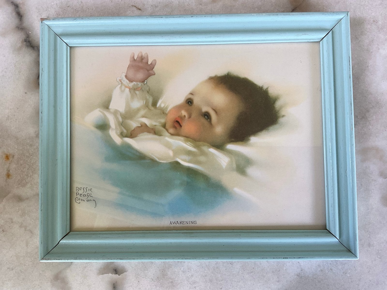 Vintage Bessie Pease Gutmann 'Awakening' print, Gebruikt, Ophalen of Verzenden, Voor 1940, Prent