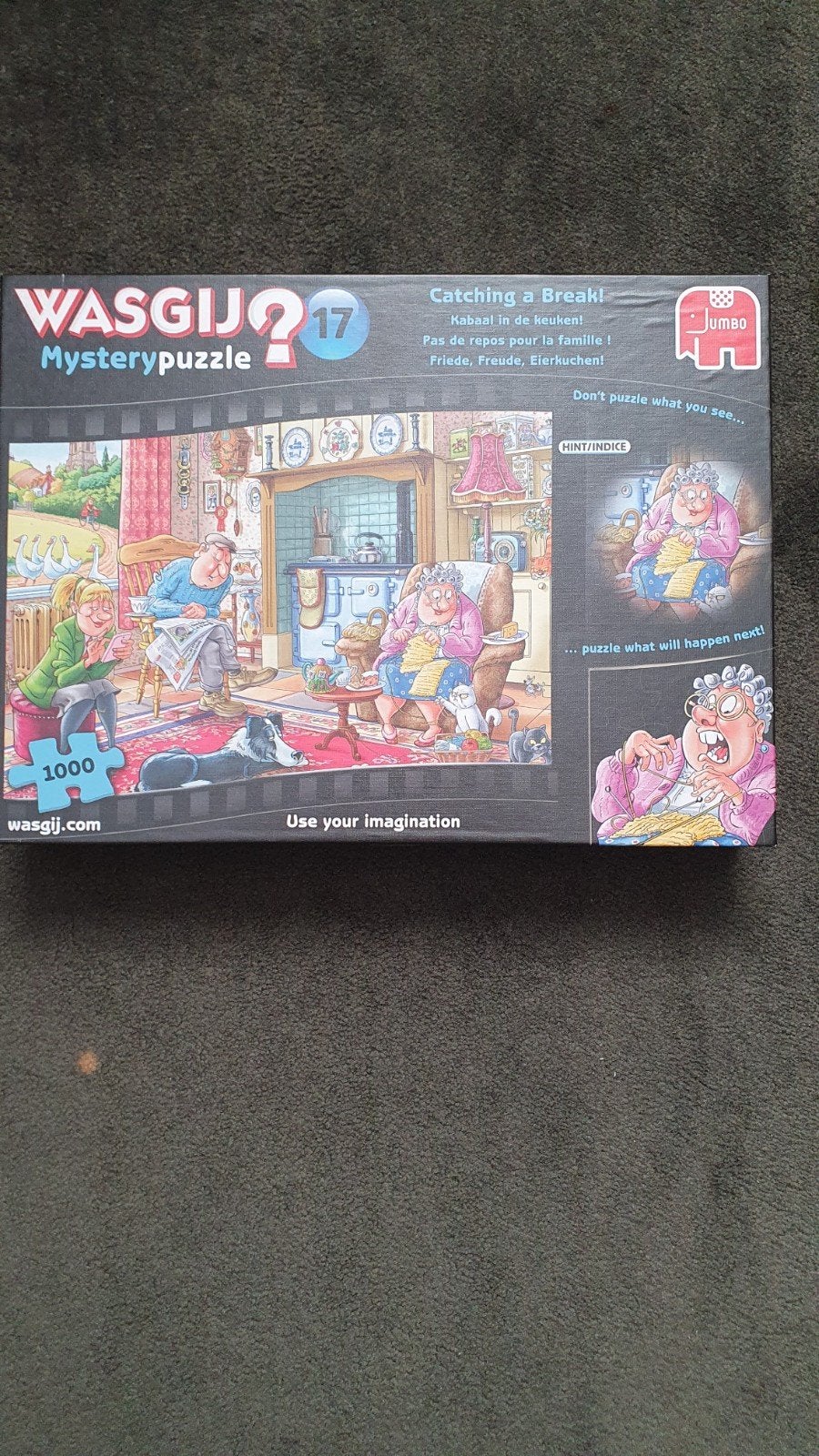 Wasgij Mystery Puzzel 17 - Catching a Break! 1000 stukjes, Ophalen of Verzenden, 500 t/m 1500 stukjes, Zo goed als nieuw, Legpuzzel