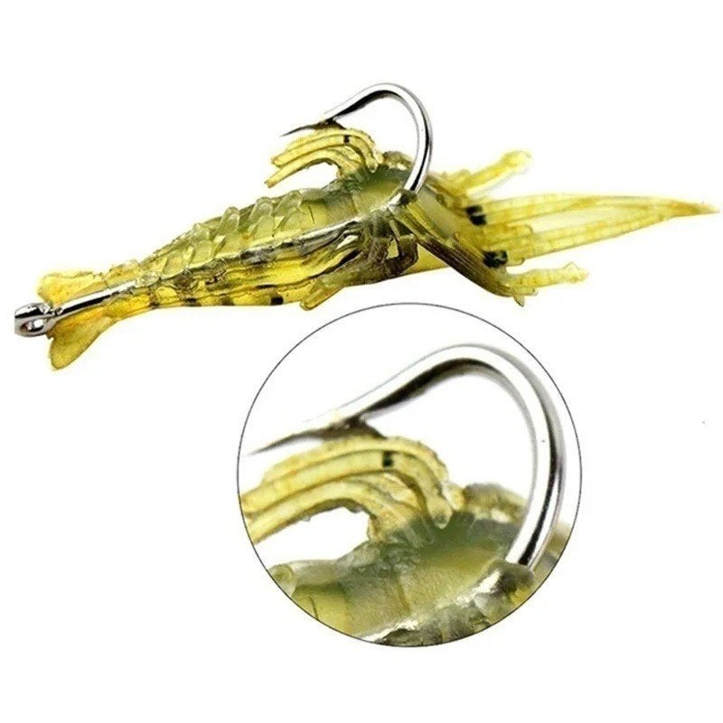 Set 50 stuks aas kunst garnalen met haakjes (5cm), Watersport en Boten, Ophalen of Verzenden, Nieuw, Kunstaas