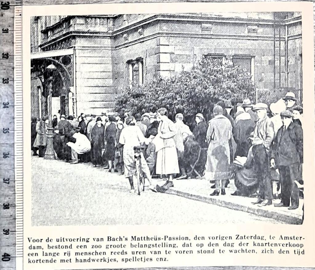 Amsterdam 1933, in rij voor kaarten voor de Mattheüs Passion, Verzenden, Voor 1940, Gebruikt, Overige onderwerpen
