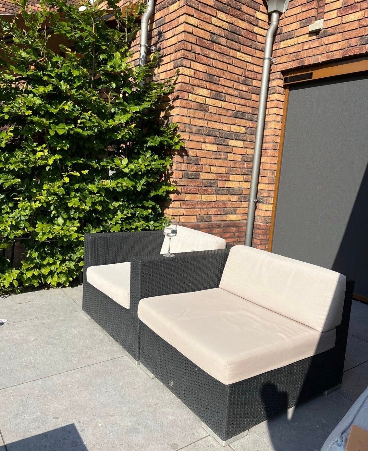 Gebruikte Lounge Set - 2 Stoelen met Hocker, Gebruikt, Loungeset, Wicker, Stoel