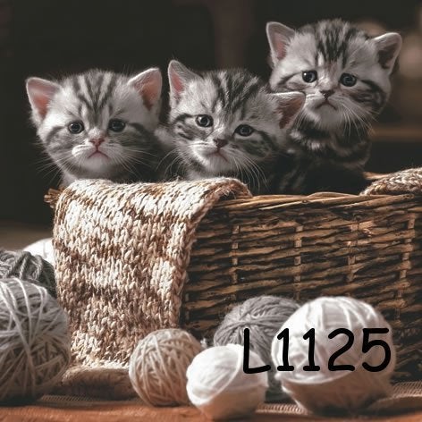 Servetten decoupage/bullet journal - katten in mand L1125, Verzenden, Nieuw