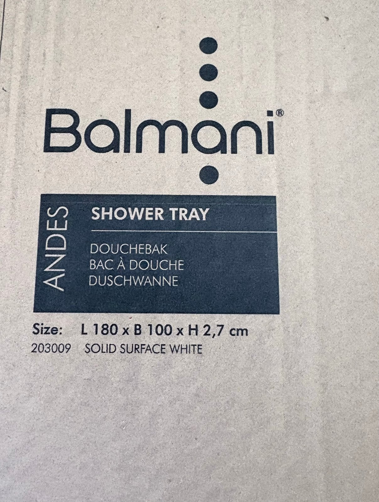 Balman Inloop douche bak  180 * 100, Ophalen, Nieuw