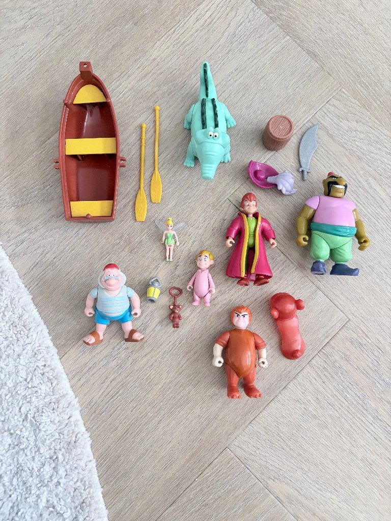 Peter Pan Famosa Disney Vintage Set Bootje & Figuren, Ophalen of Verzenden, Zo goed als nieuw