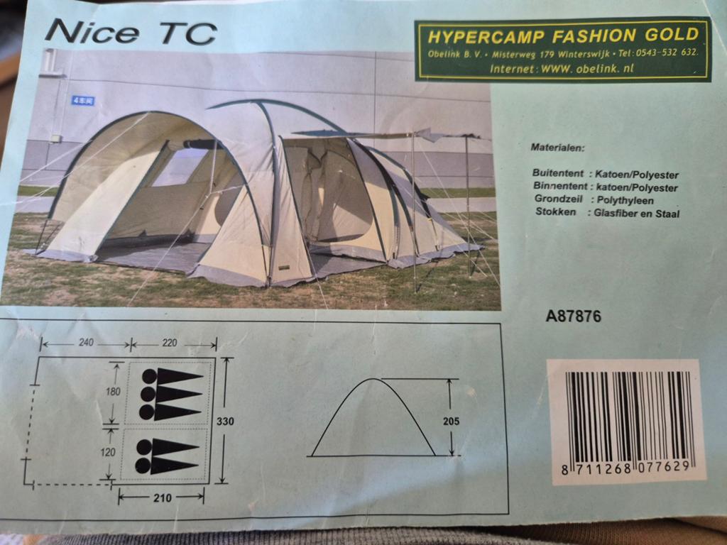 Tent katoen 5 persoons, Ophalen, Gebruikt, Tot en met 4