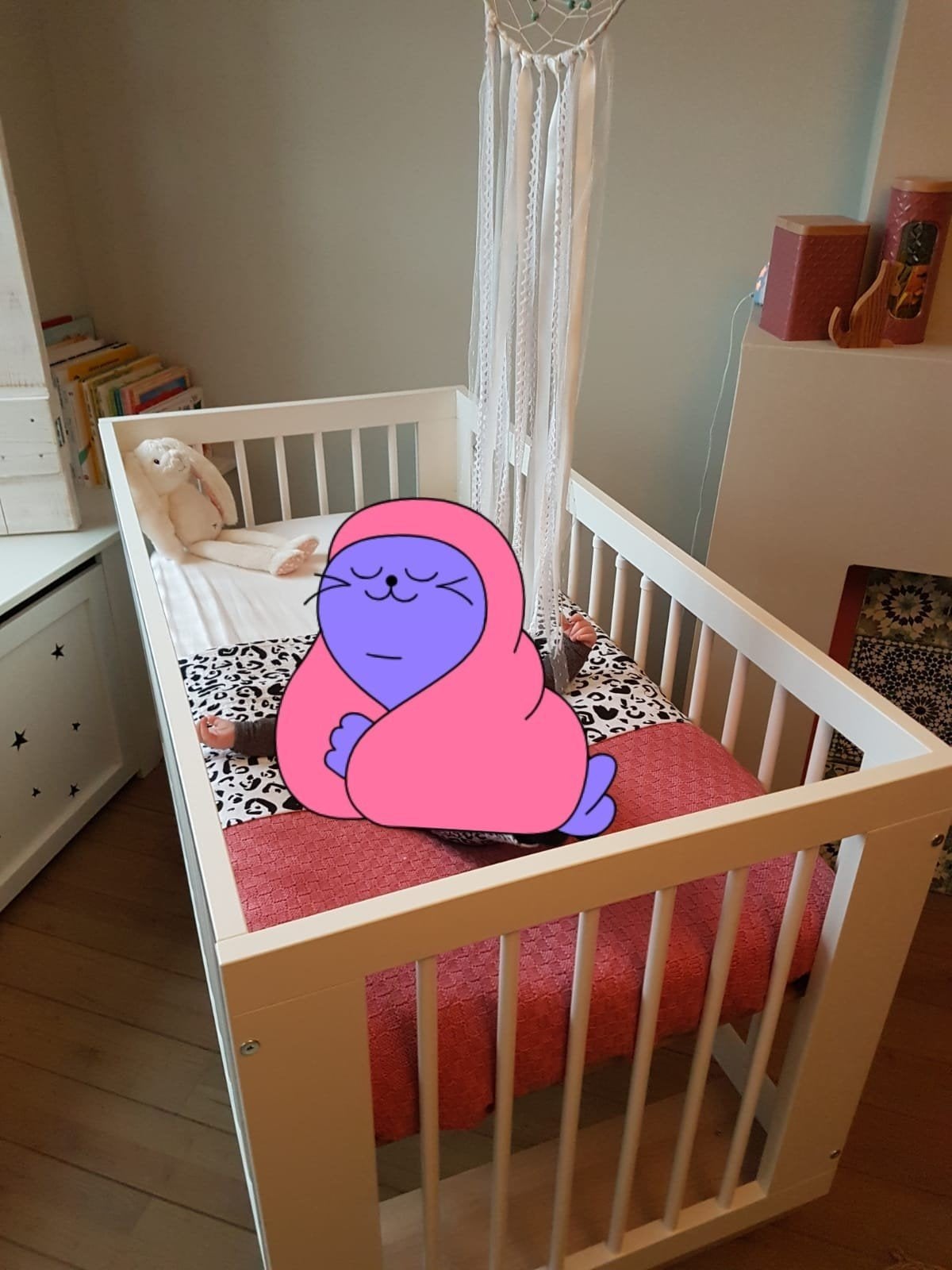 Wit Ledikant voor Baby/Peuter - Zo goed als nieuw, Ophalen