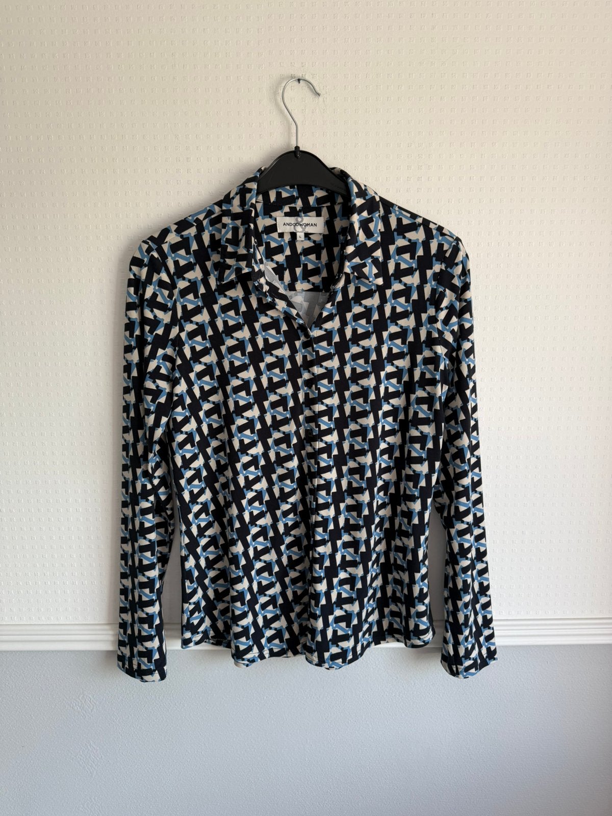 Travelstof blouse, &Co Woman, maat L, Ophalen of Verzenden, Zo goed als nieuw, Maat 42/44 (L), Blauw