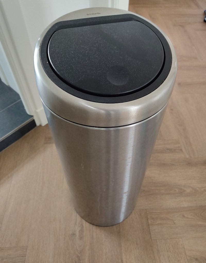 Brabantia vuilnisemmer 23-30L, 72cm hoog, RVS, Ophalen, 50 – 75, Gebruikt, 20 tot 30 liter