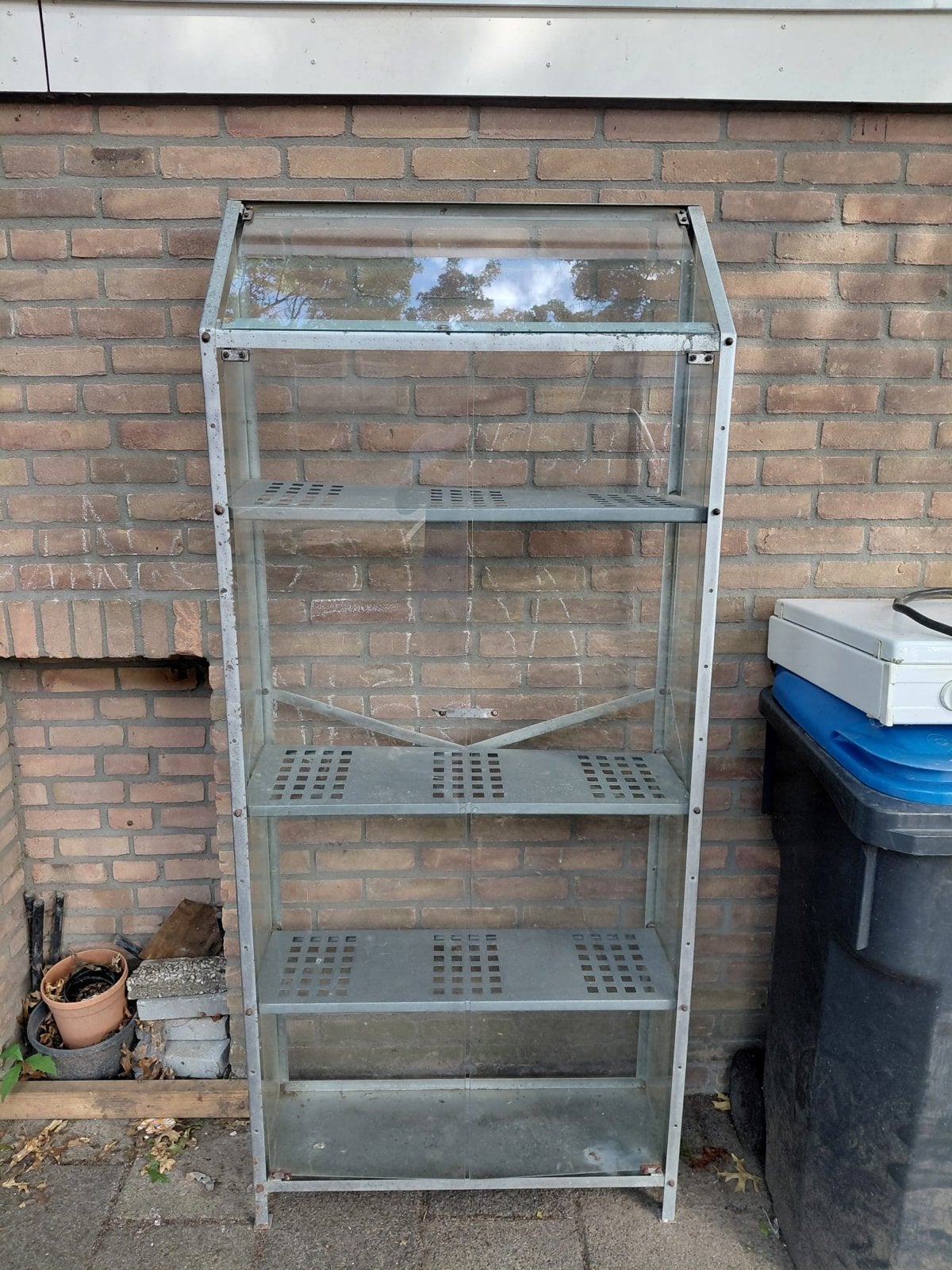 Glaskast 184x28x80 - Ideaal voor planten of decoratie, Ophalen, Gebruikt
