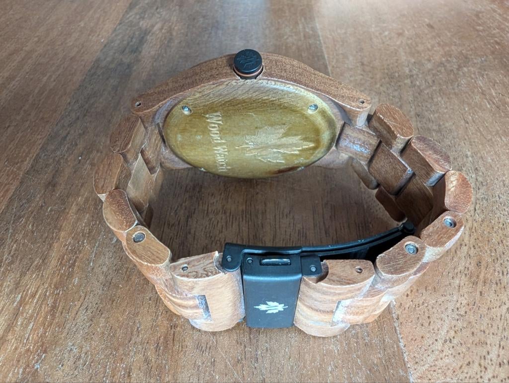 WoodWatch- Uniek design, Sieraden, Tassen en Uiterlijk, Horloges | Heren, Overige merken, Overige materialen, Gebruikt, Polshorloge